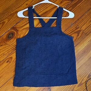 Madewell Navy Crossback Square-Neck Tank Top